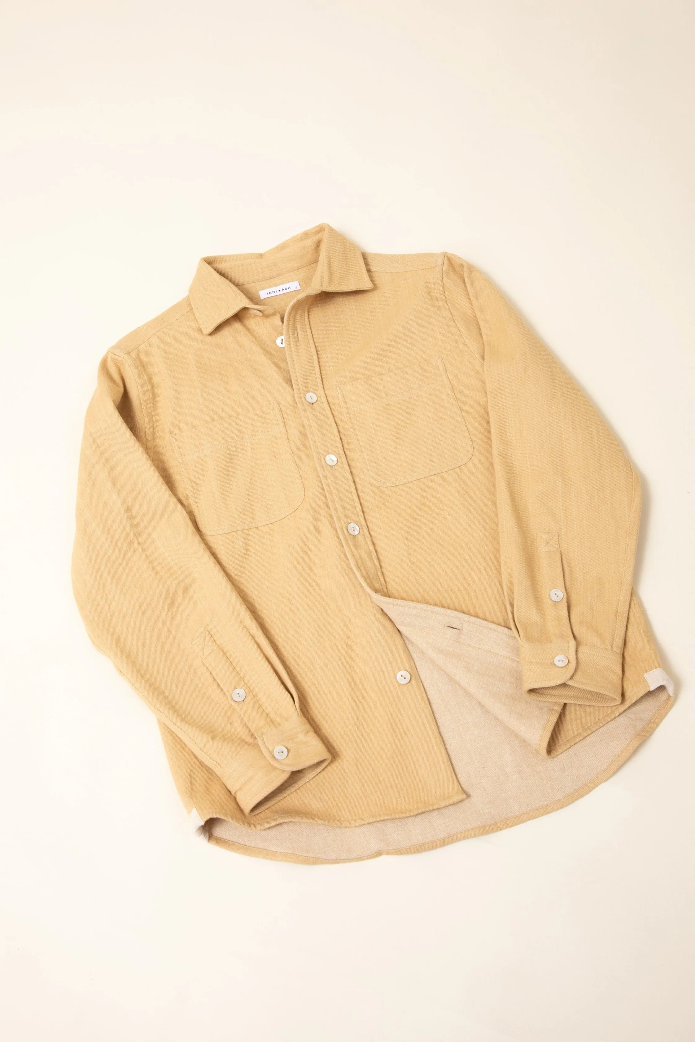AMES WORKSHIRT desert sand handwoven denim sold by Indi and Ash product image thumbnail 5