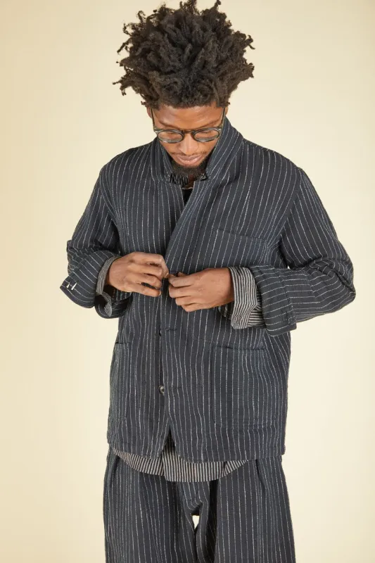 STUDY JACKET dark indigo/ecru made by Indi and Ash