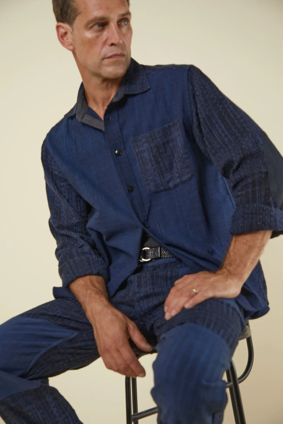 PATCHWORK ISAAC PANT iron/indigo sold by Indi and Ash product image thumbnail 4