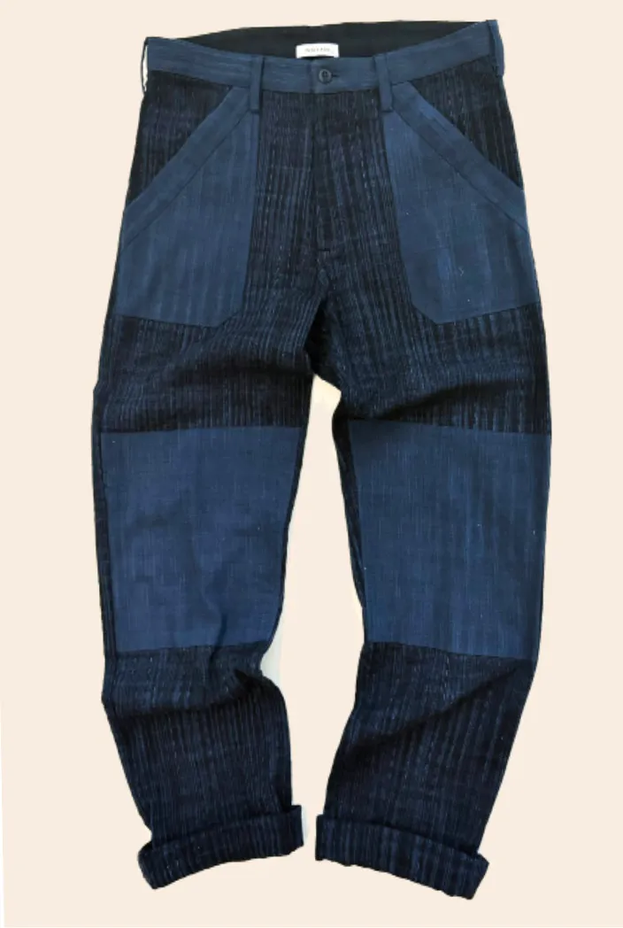 PATCHWORK ISAAC PANT iron/indigo sold by Indi and Ash product image thumbnail 3