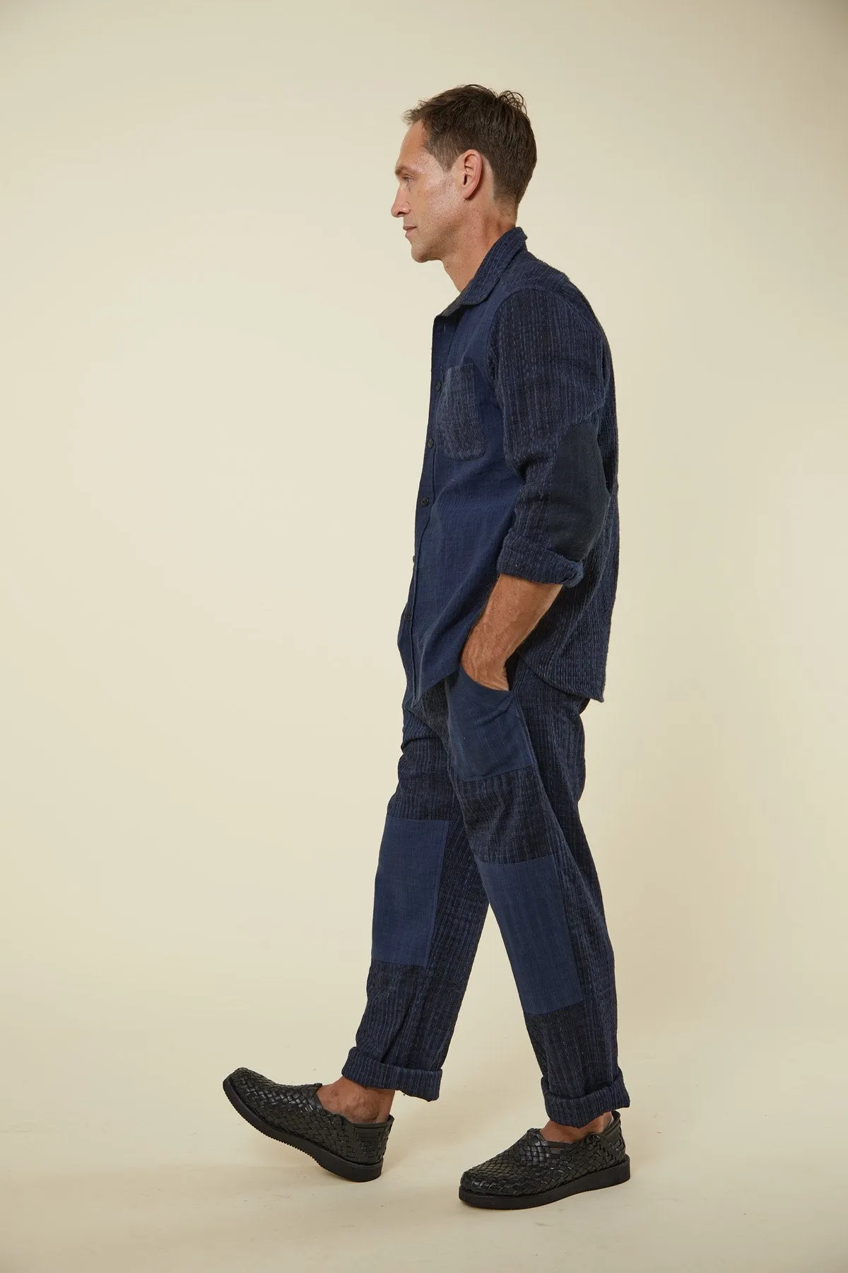 PATCHWORK ISAAC PANT iron/indigo sold by Indi and Ash product image thumbnail 2