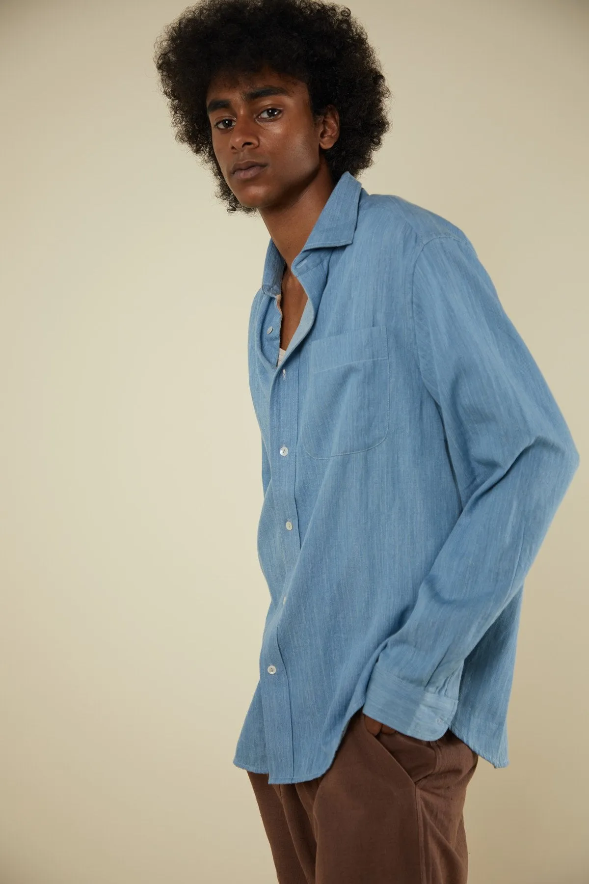 LS MATTY SHIRT lightweight medium indigo sold by Indi and Ash product image thumbnail 2
