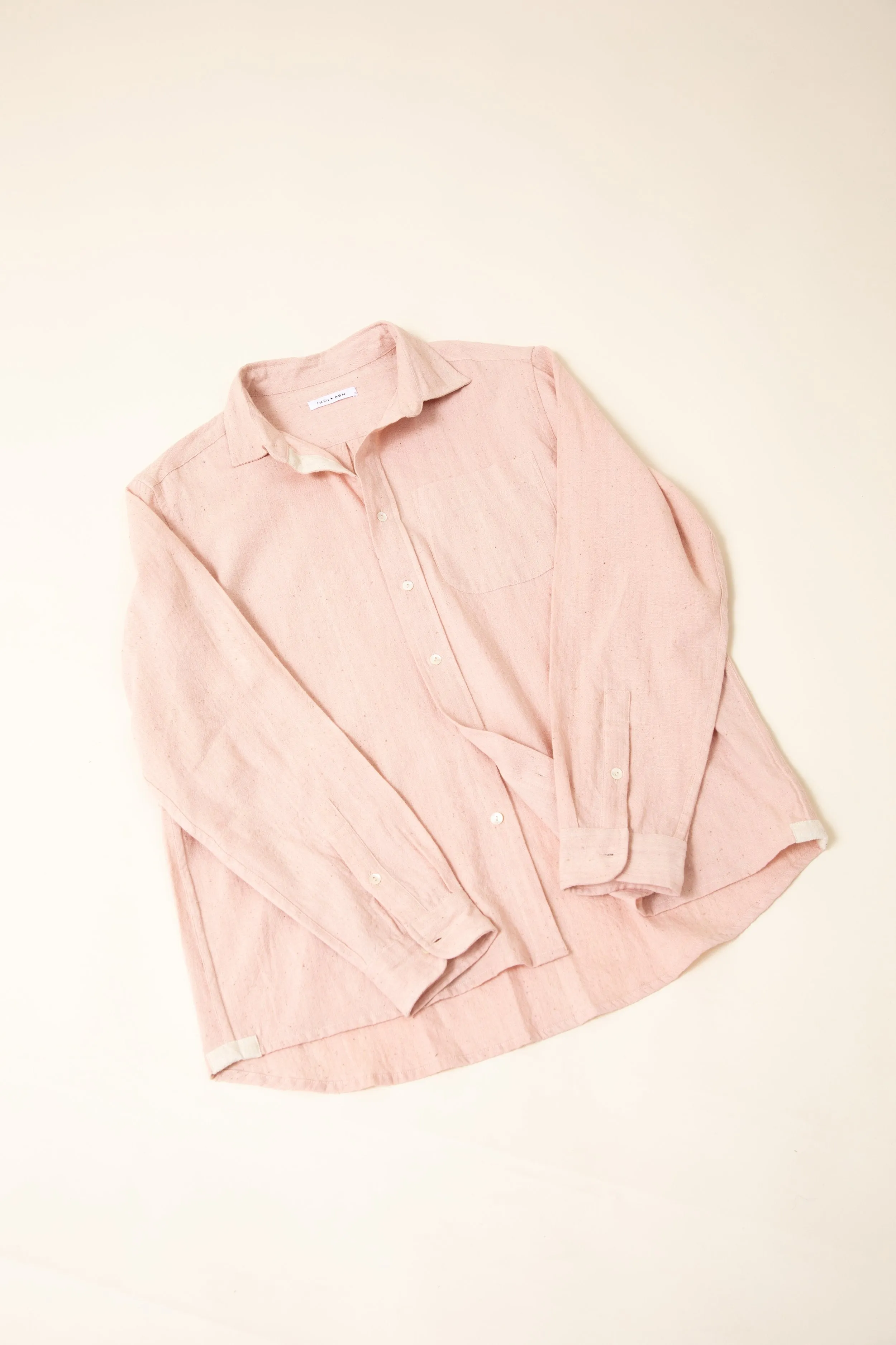 LS MATTY SHIRT sappanwood pink kala cotton sold by Indi and Ash