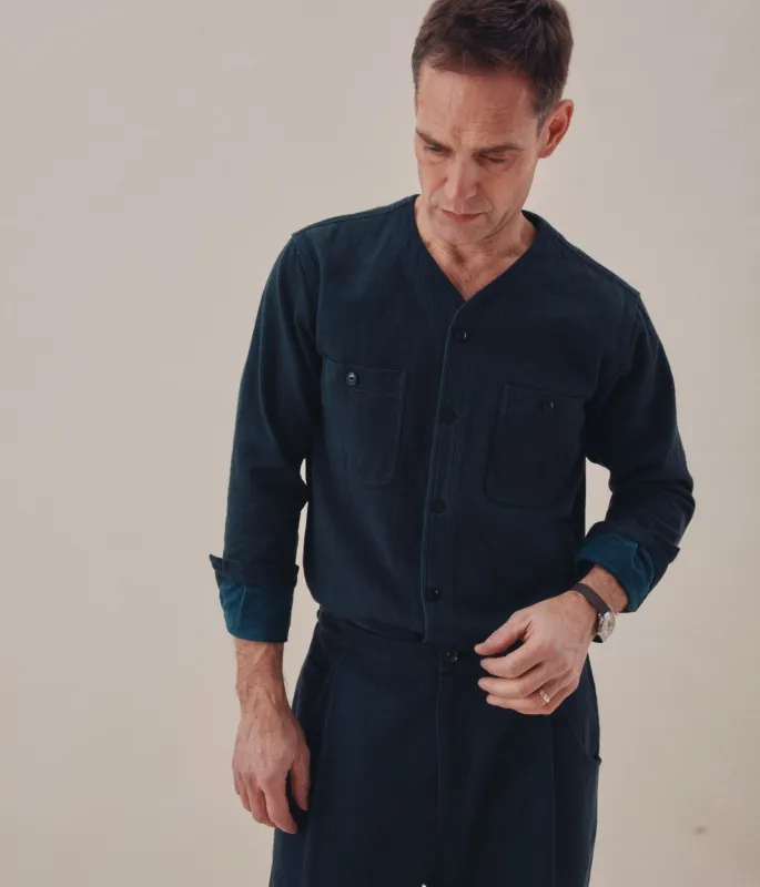 ANDREW SHIRT iron/indigo denim made by Indi and Ash