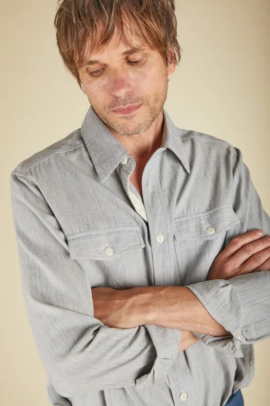 SMITH SHIRT light indigo/natural chambray made by Indi and Ash
