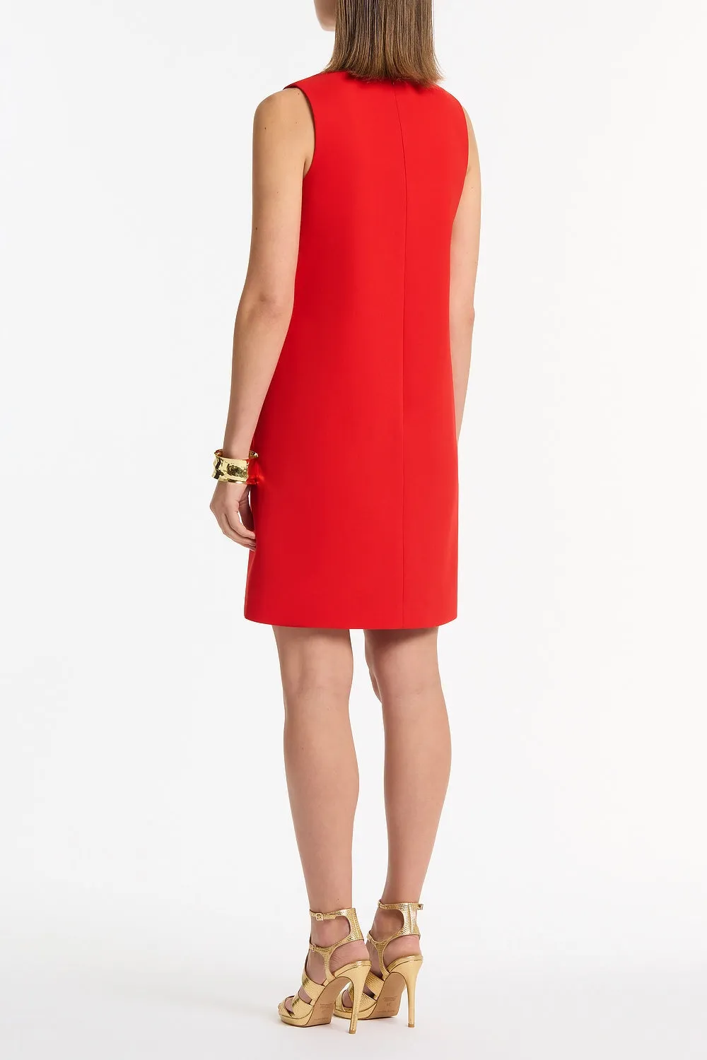 RED CREPE SCOOP NECK SHIFT DRESS sold by Carla Zampatti product image thumbnail 2