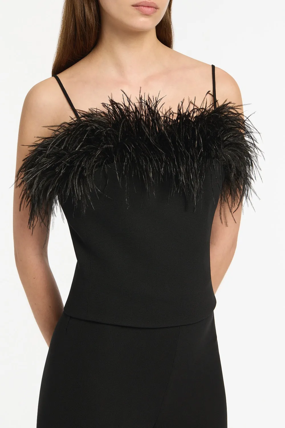 BLACK CREPE FEATHER TOP sold by Carla Zampatti product image thumbnail 4