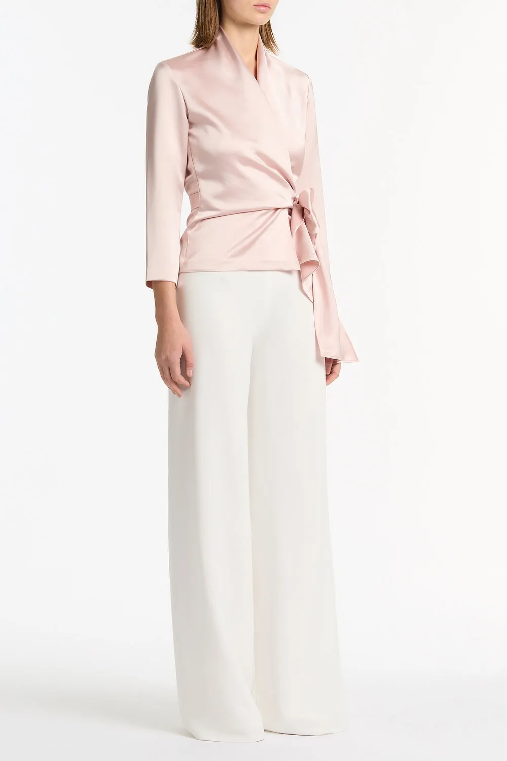 BLUSH LUSTRE SATIN WRAP TOP sold by Carla Zampatti product image thumbnail 2