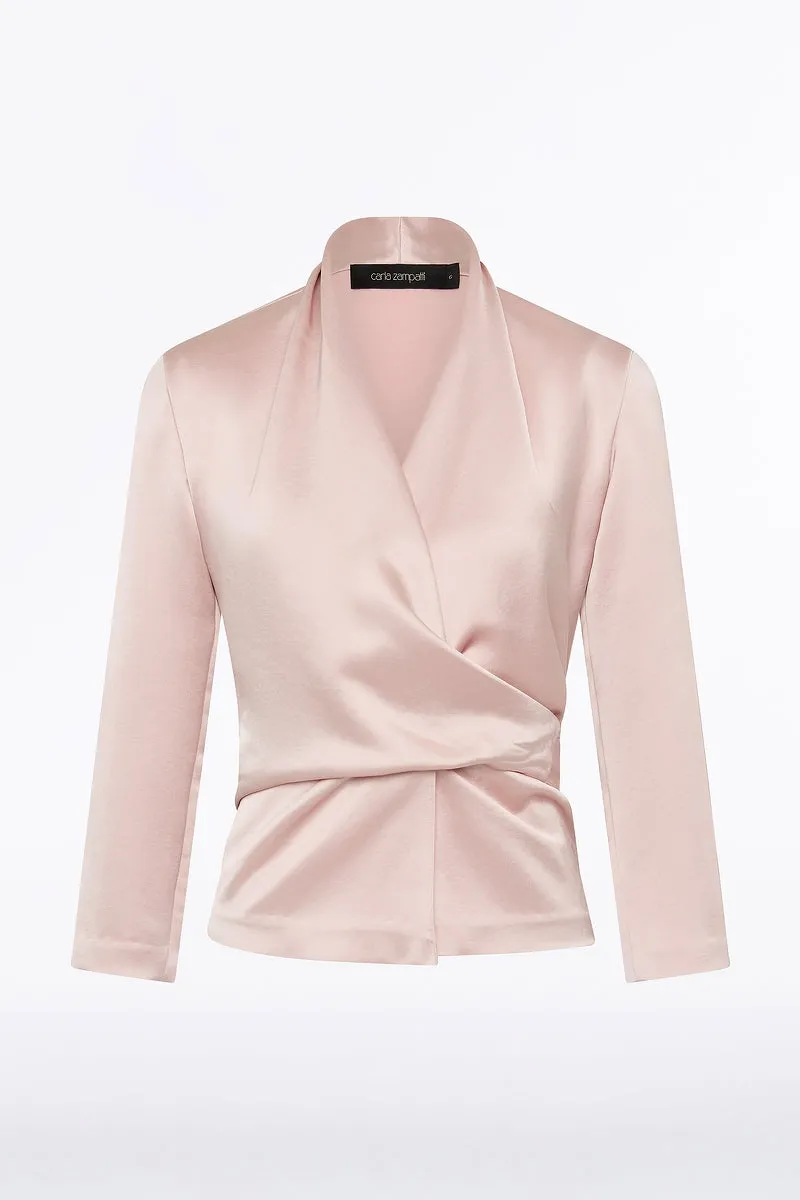 BLUSH LUSTRE SATIN WRAP TOP sold by Carla Zampatti product image thumbnail 4