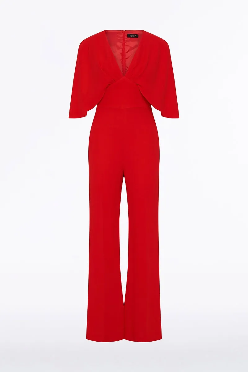 RED CREPE TUCK FRONT CAPE JUMPSUIT sold by Carla Zampatti product image thumbnail 5