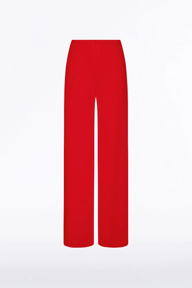 RED CREPE PALAZZO PANT sold by Carla Zampatti product image thumbnail 5