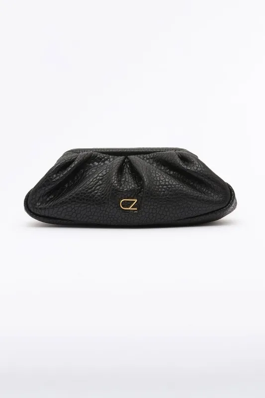 CZ BLACK PEBBLE CLOUD CLUTCH sold by Carla Zampatti