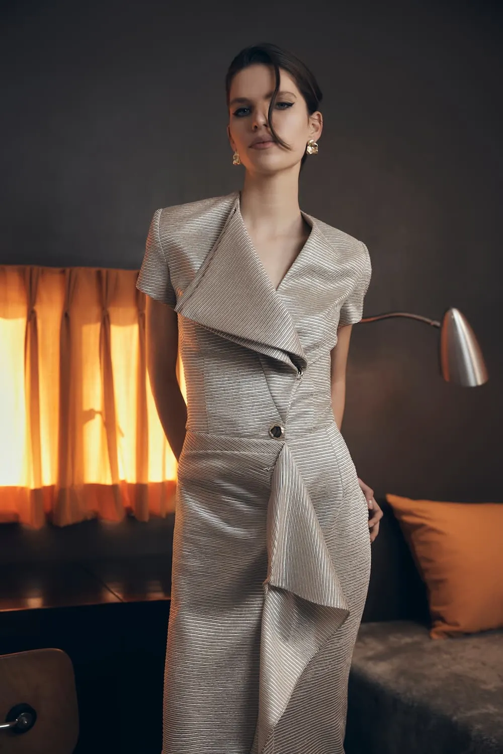 STRIPED GOLD DOUBLE-BREASTED VEST sold by Carla Zampatti product image thumbnail 5