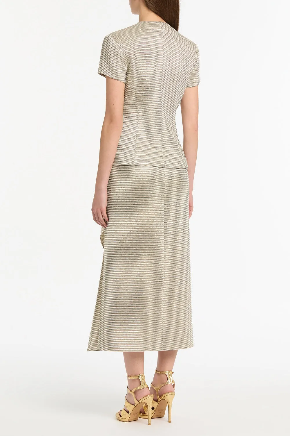 STRIPED GOLD DOUBLE-BREASTED VEST sold by Carla Zampatti product image thumbnail 3