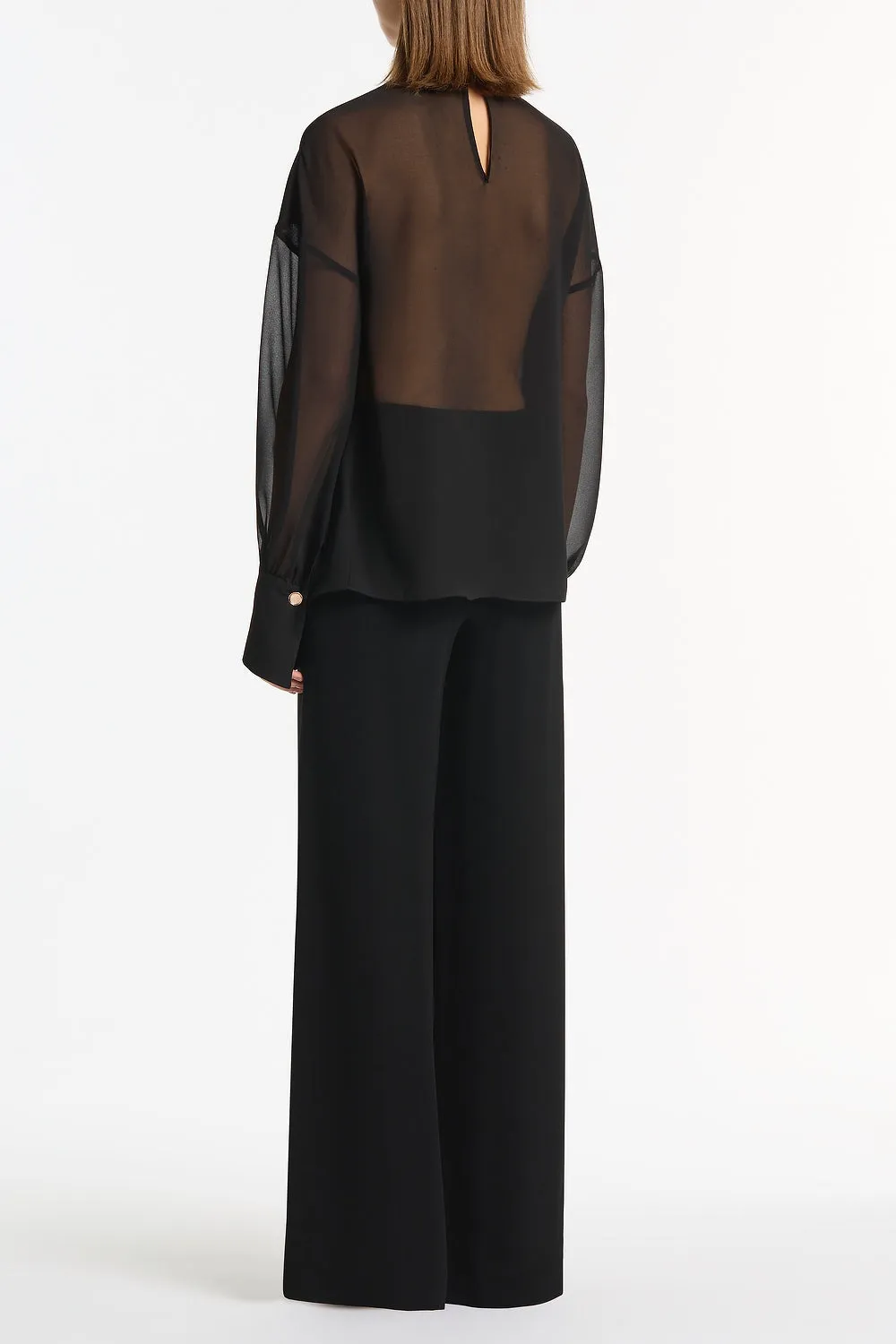 BLACK GEORGETTE DROP SLEEVE BLOUSE sold by Carla Zampatti product image thumbnail 3