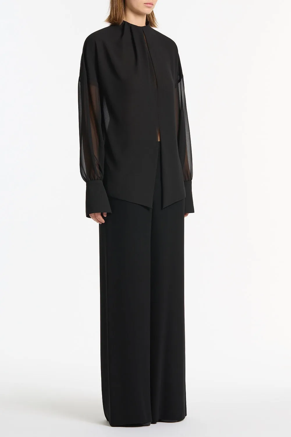 BLACK GEORGETTE DROP SLEEVE BLOUSE sold by Carla Zampatti product image thumbnail 2