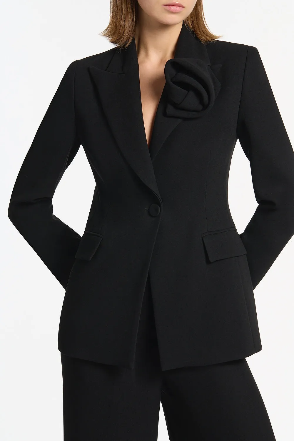 BLACK CREPE ROSE BLAZER sold by Carla Zampatti product image thumbnail 4