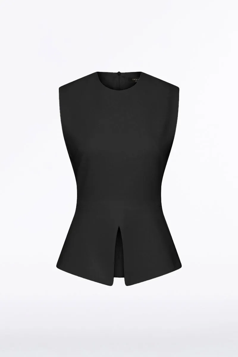 BLACK CREPE PEPLUM TOP sold by Carla Zampatti product image thumbnail 5