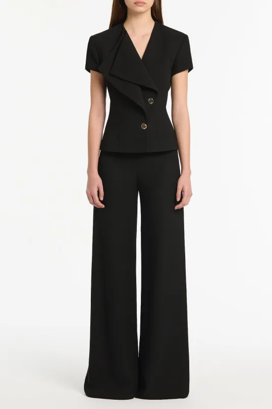 BLACK CREPE DOUBLE-BREASTED VEST sold by Carla Zampatti