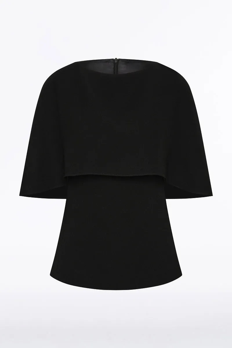 BLACK CREPE CAPE TOP sold by Carla Zampatti product image thumbnail 4
