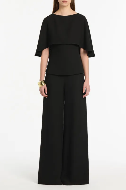 BLACK CREPE CAPE TOP sold by Carla Zampatti