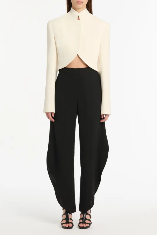 IVORY CREPE CROP JACKET sold by Carla Zampatti