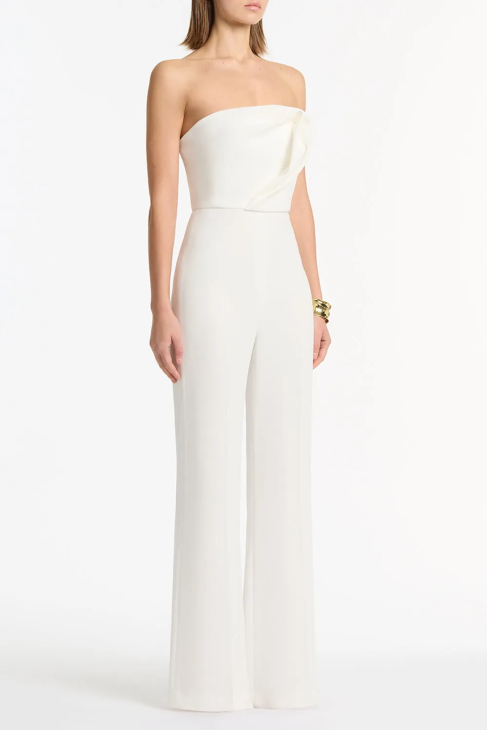 WHITE CREPE SCULPTURAL JUMPSUIT sold by Carla Zampatti product image thumbnail 2
