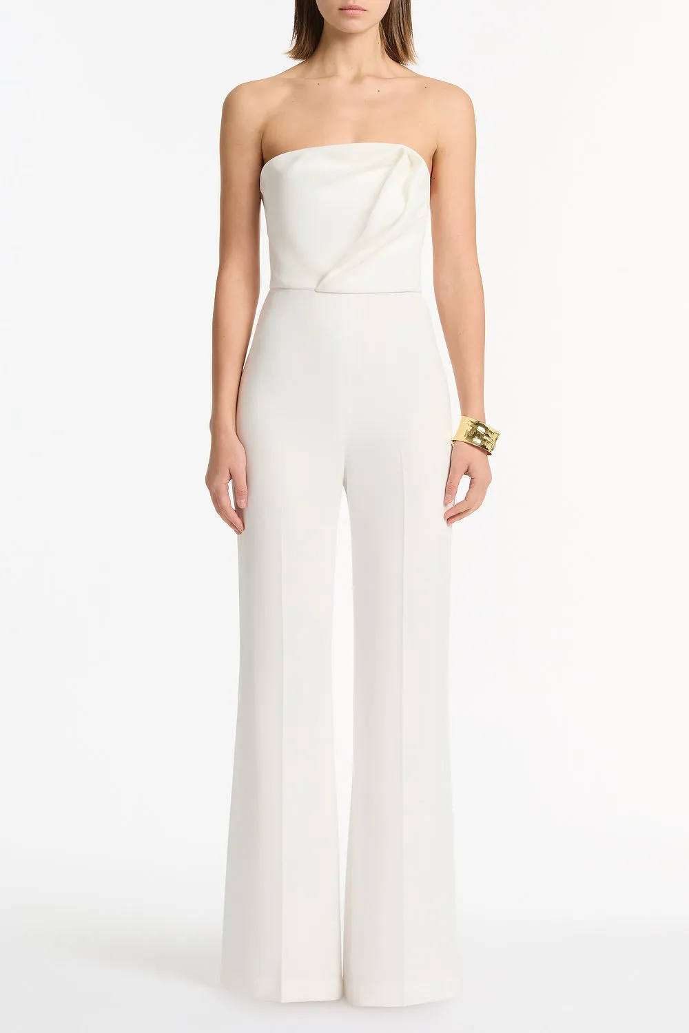 WHITE CREPE SCULPTURAL JUMPSUIT sold by Carla Zampatti