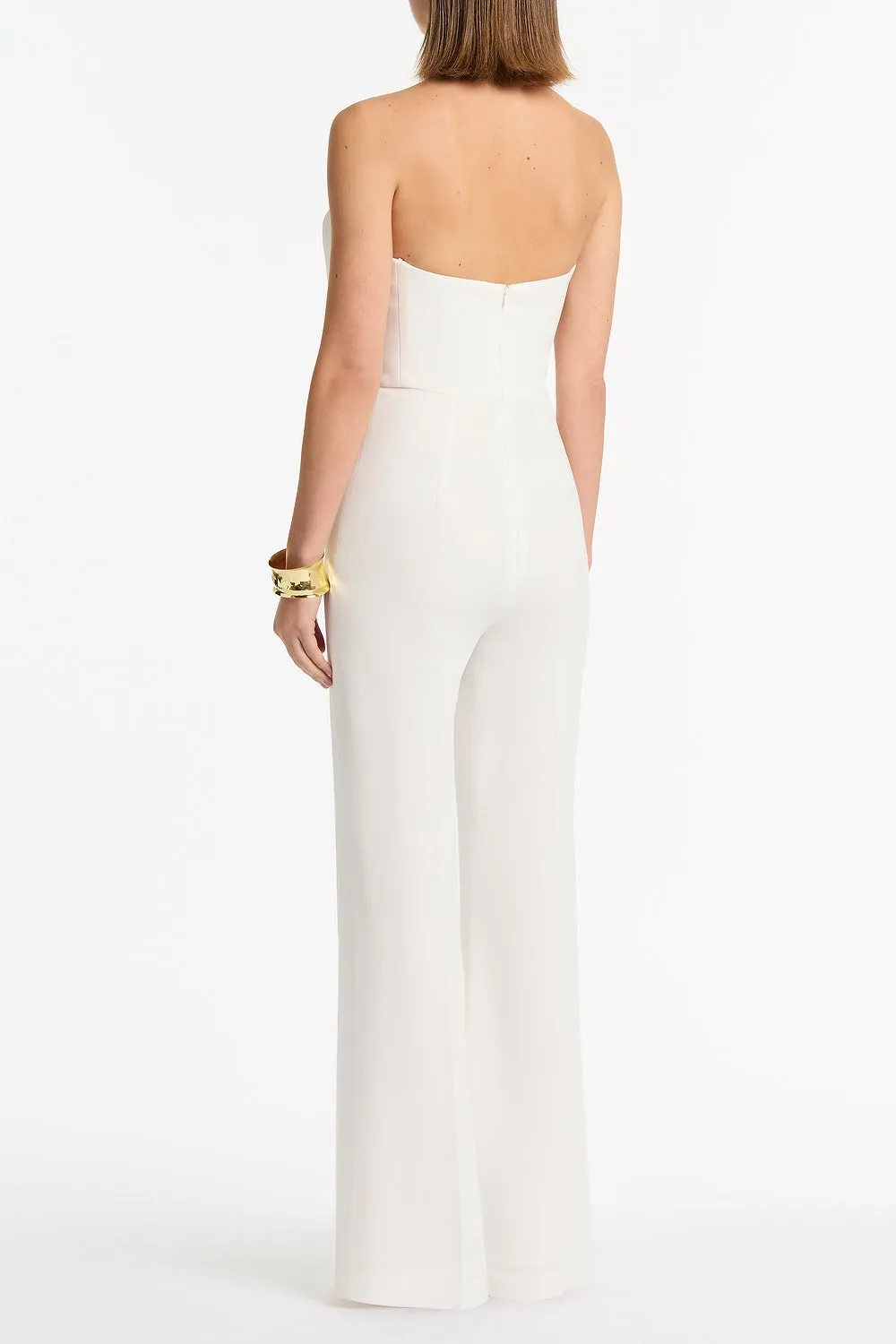 WHITE CREPE SCULPTURAL JUMPSUIT sold by Carla Zampatti product image thumbnail 3