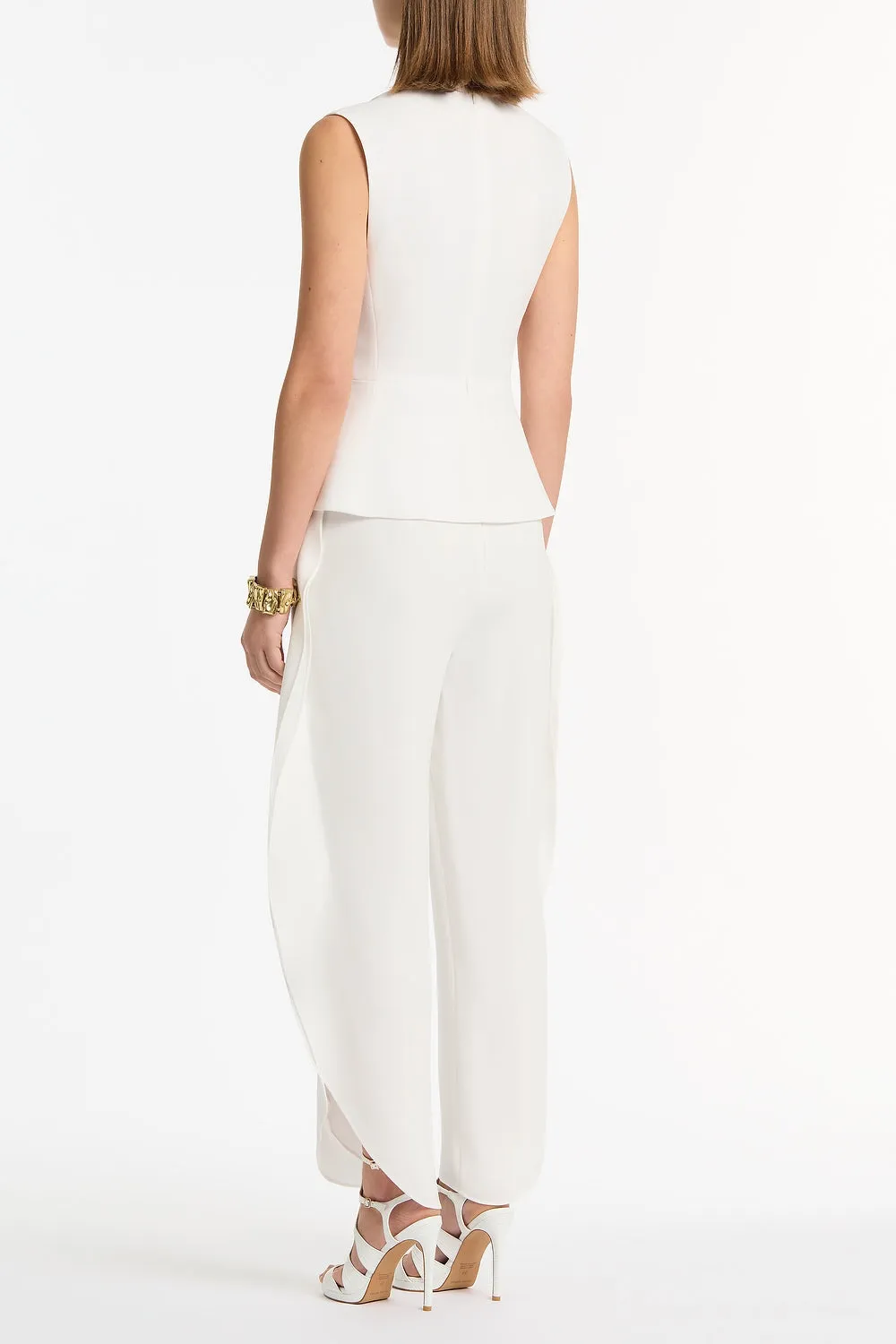 WHITE CREPE PEPLUM TOP sold by Carla Zampatti product image thumbnail 3