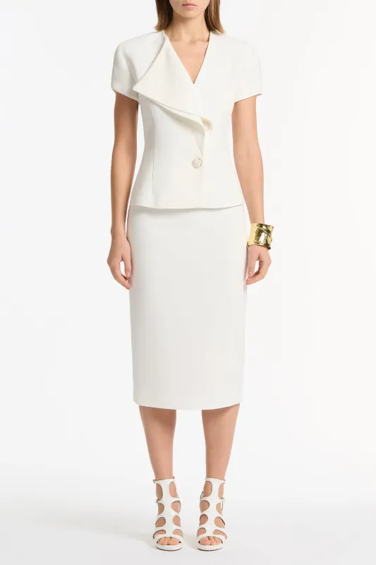 WHITE CREPE MIDI PENCIL SKIRT sold by Carla Zampatti