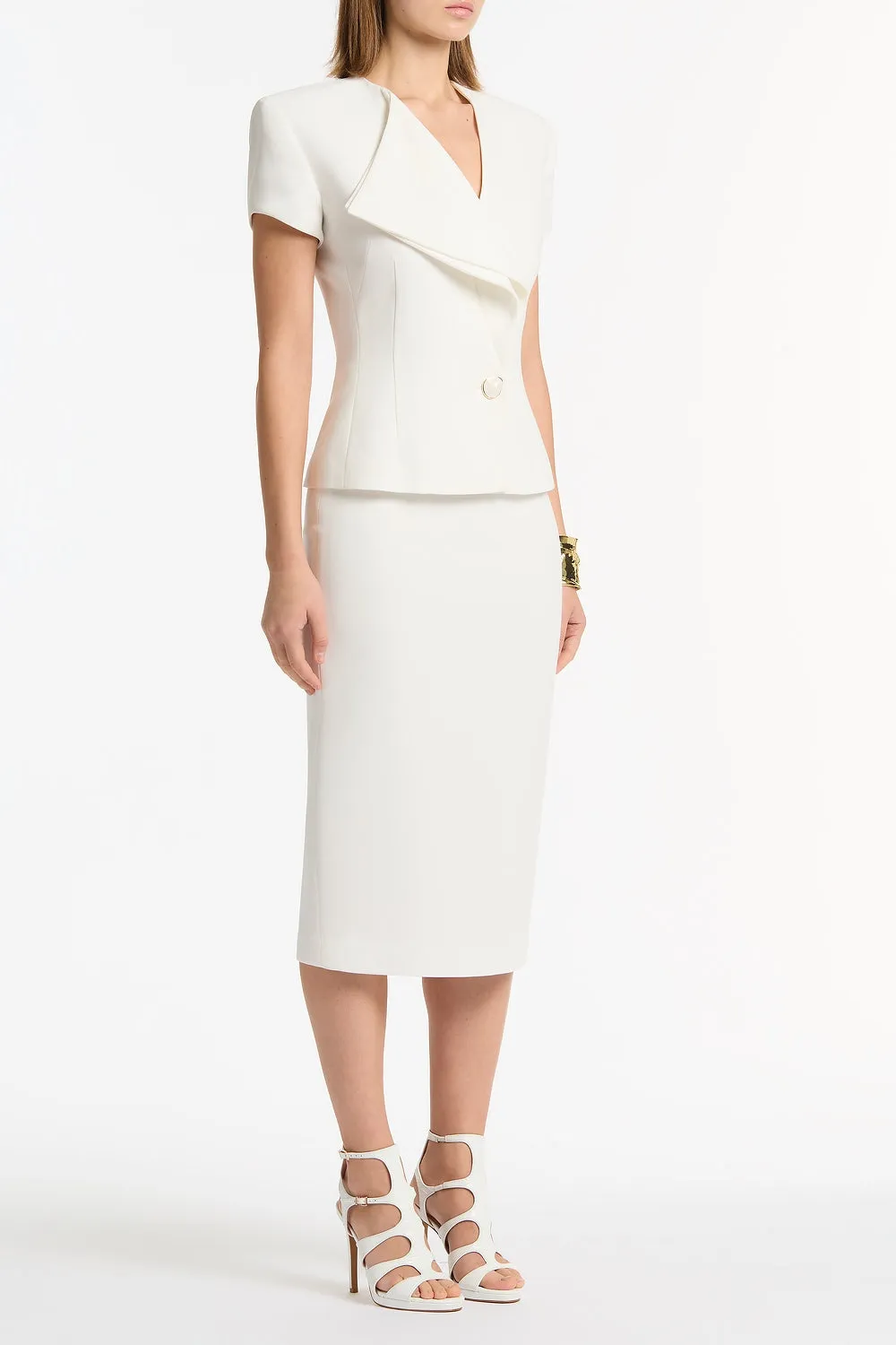 WHITE CREPE DOUBLE-BREASTED VEST sold by Carla Zampatti product image thumbnail 2