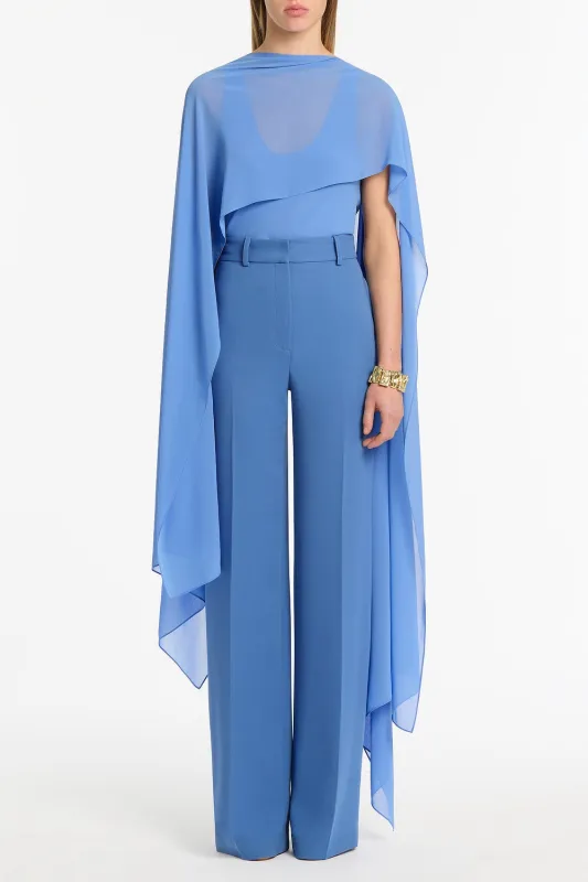 PACIFIC BLUE GEORGETTE CASCATA WRAP sold by Carla Zampatti