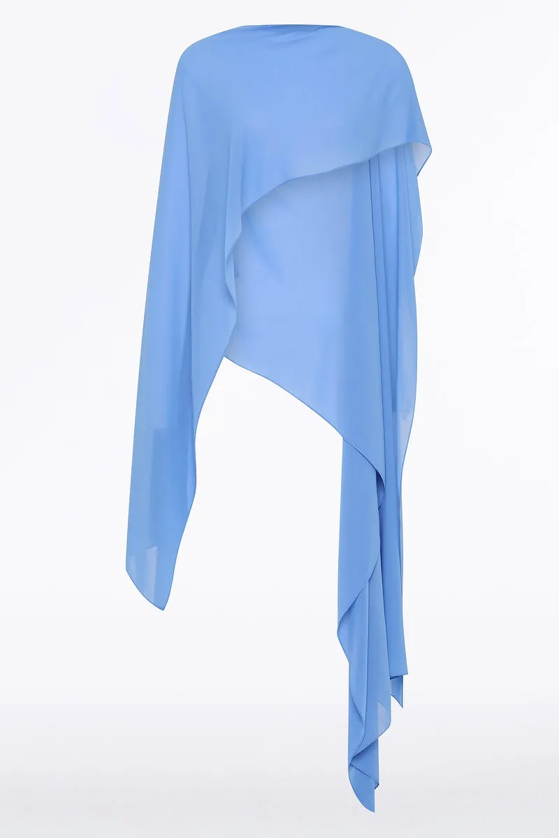 PACIFIC BLUE GEORGETTE CASCATA WRAP sold by Carla Zampatti product image thumbnail 4