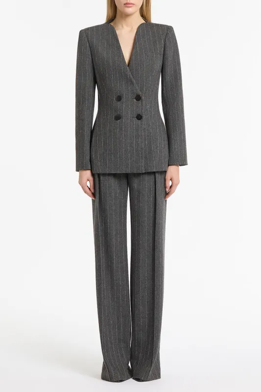 CHARCOAL ITALIAN WOOL PINSTRIPE BLAZER sold by Carla Zampatti