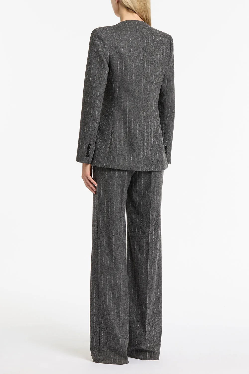 CHARCOAL ITALIAN WOOL PINSTRIPE BLAZER sold by Carla Zampatti product image thumbnail 2