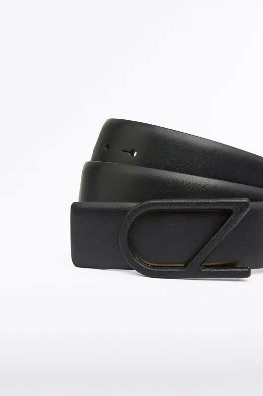 BLACK CZ LOGO COVERED BELT sold by Carla Zampatti