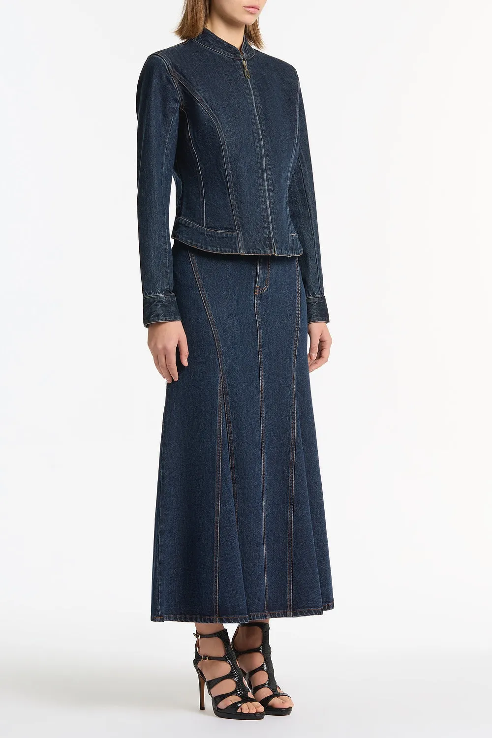 DARK INDIGO FITTED DENIM JACKET sold by Carla Zampatti product image thumbnail 3