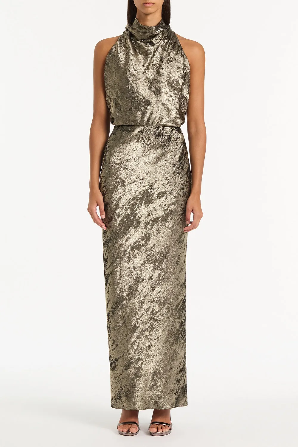 BURNISHED METALLIC HALTER TOP sold by Carla Zampatti