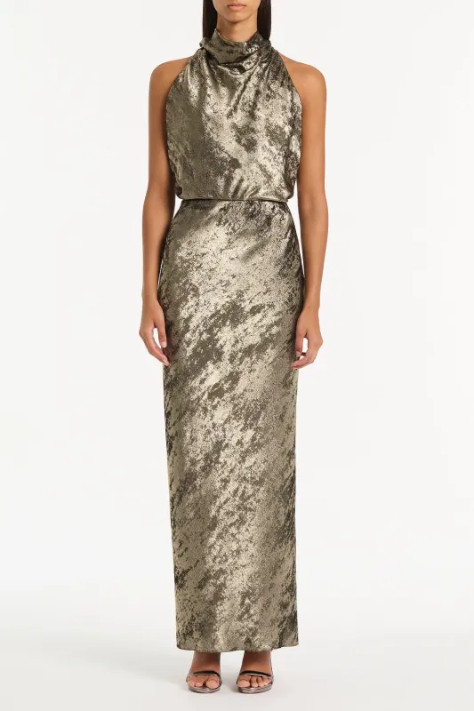 BURNISHED METALLIC BIAS SKIRT sold by Carla Zampatti