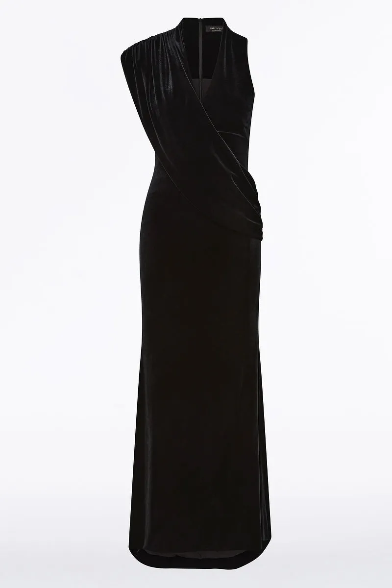 BLACK VELVET DRAPED GOWN sold by Carla Zampatti product image thumbnail 5