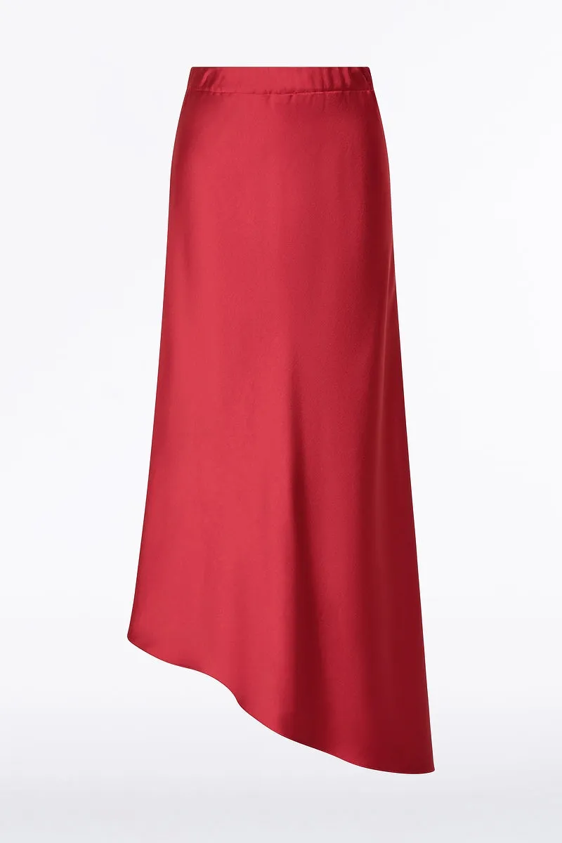 RIO RED SATIN ASYMMETRIC BIAS SKIRT sold by Carla Zampatti product image thumbnail 4