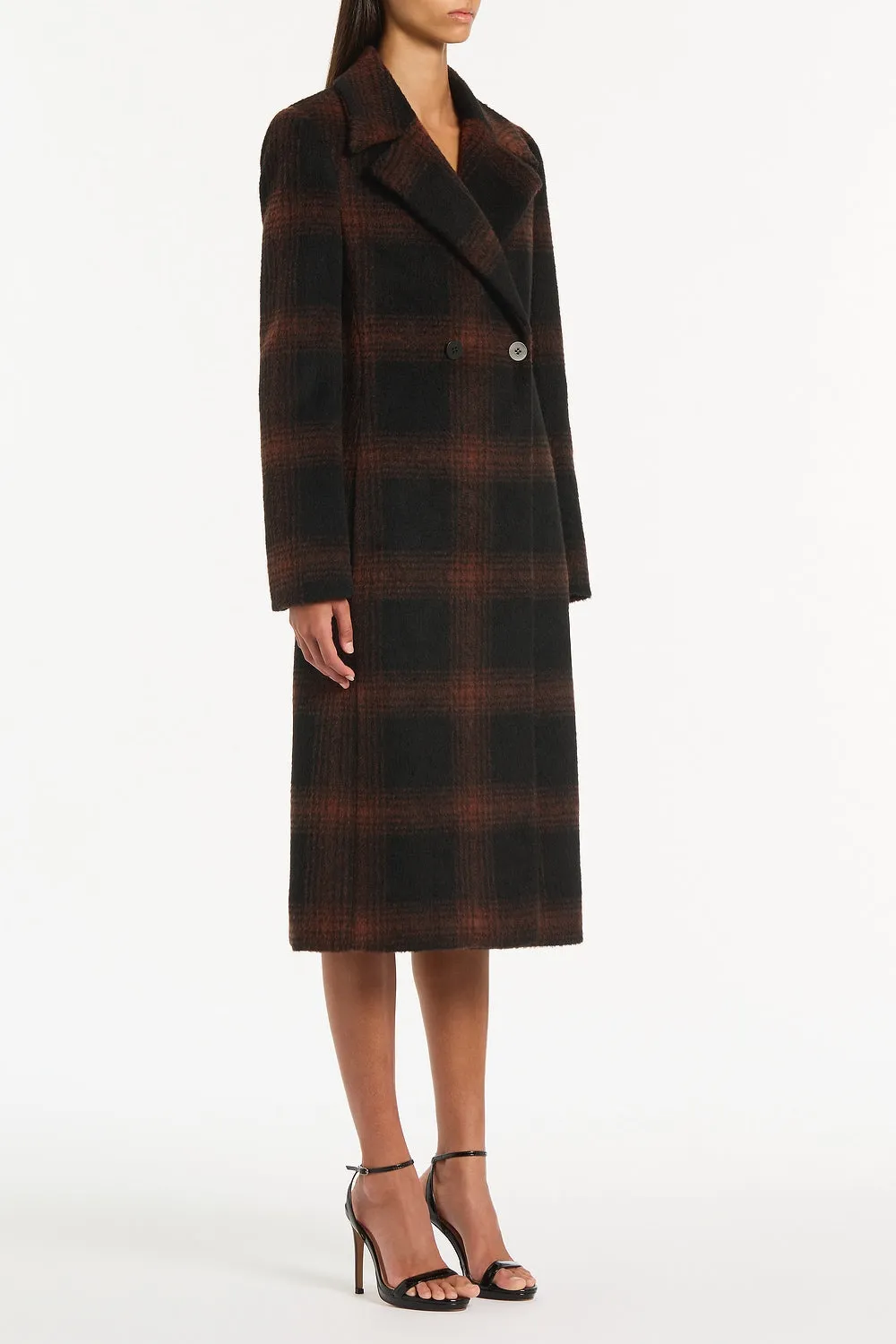 COCOA WOOL CHECK COAT sold by Carla Zampatti product image thumbnail 3