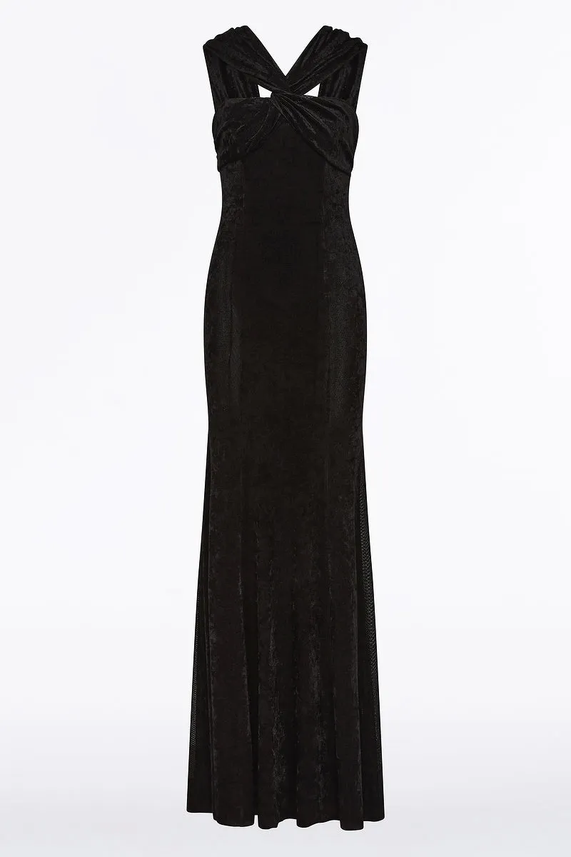 BLACK VELVET MESH GOWN sold by Carla Zampatti product image thumbnail 5