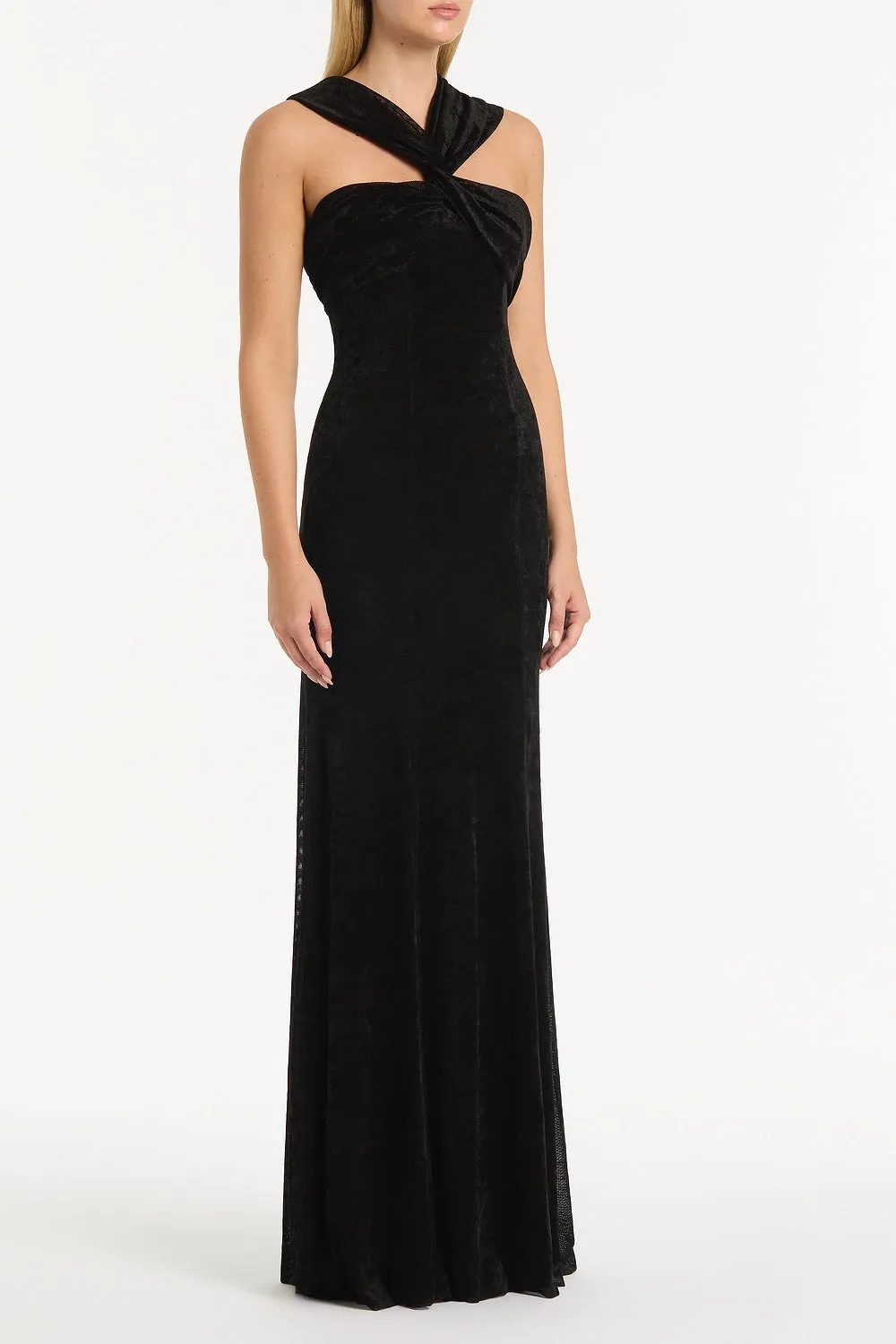 BLACK VELVET MESH GOWN sold by Carla Zampatti product image thumbnail 3