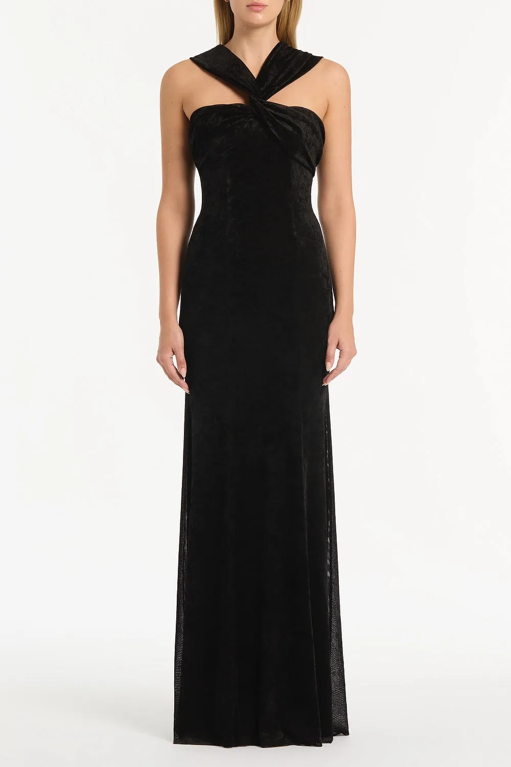 BLACK VELVET MESH GOWN sold by Carla Zampatti