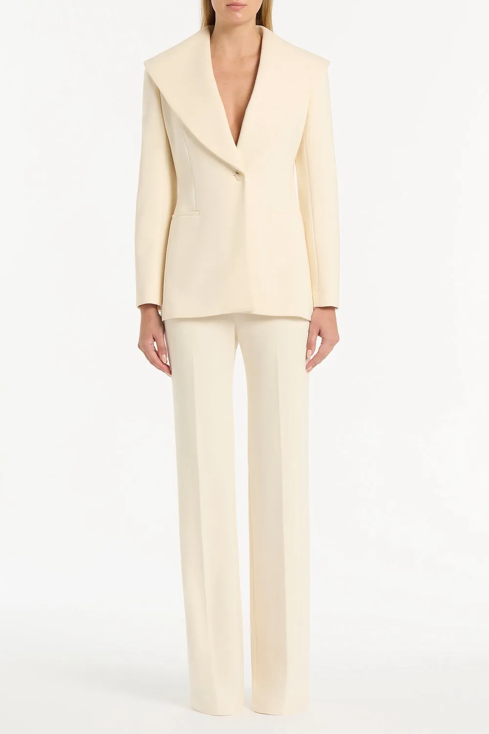 IVORY PONTE WIDE LEG PANT sold by Carla Zampatti