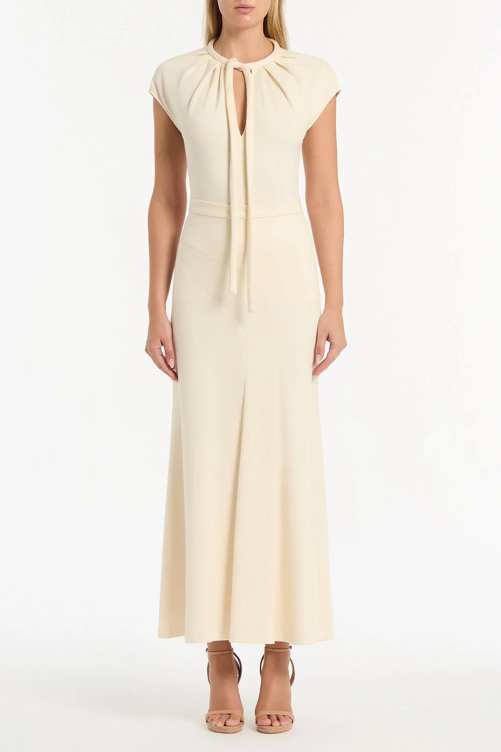 IVORY PONTE TIE DETAIL TOP sold by Carla Zampatti