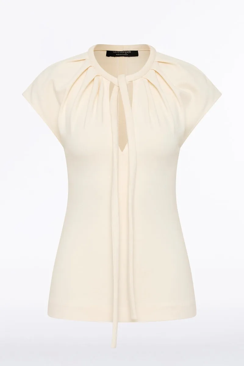 IVORY PONTE TIE DETAIL TOP sold by Carla Zampatti product image thumbnail 5