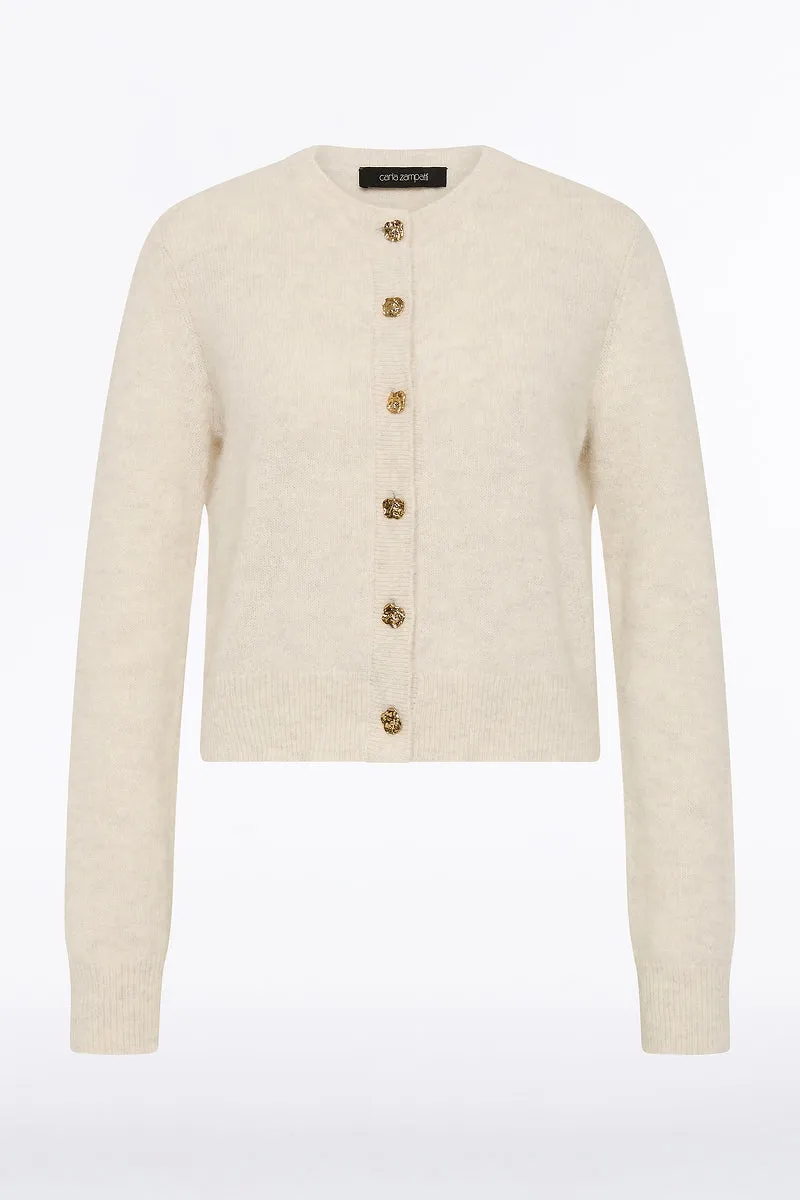 IVORY BRUSHED KNIT CARDIGAN sold by Carla Zampatti product image thumbnail 5